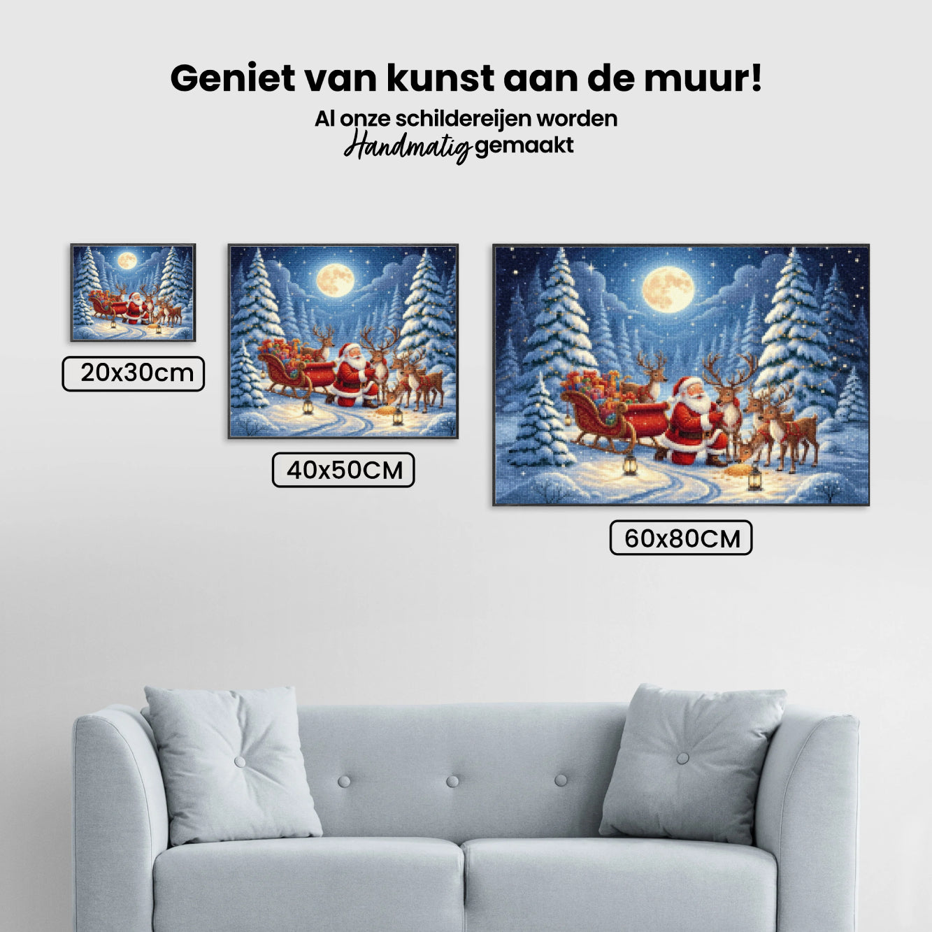 Diamond Painting - Kerstman en zijn rendiervrienden