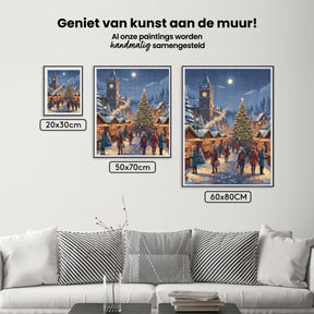 Diamond Painting - Kerstmarkt in de schemering