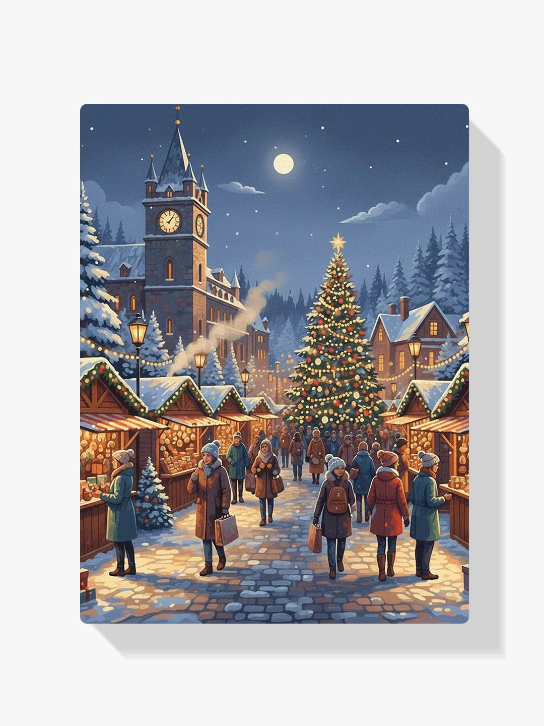 Diamond Painting - Kerstmarkt in de schemering