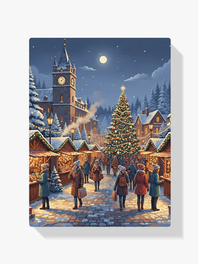 Diamond Painting - Kerstmarkt in de schemering