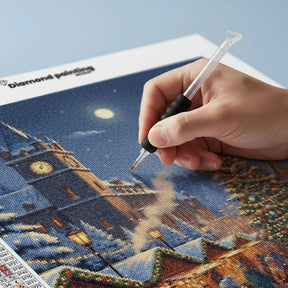 Diamond Painting - Kerstmarkt in de schemering