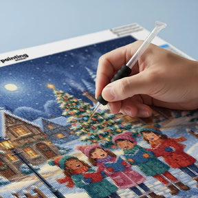 Diamond Painting - Kerstzangers in de sneeuw