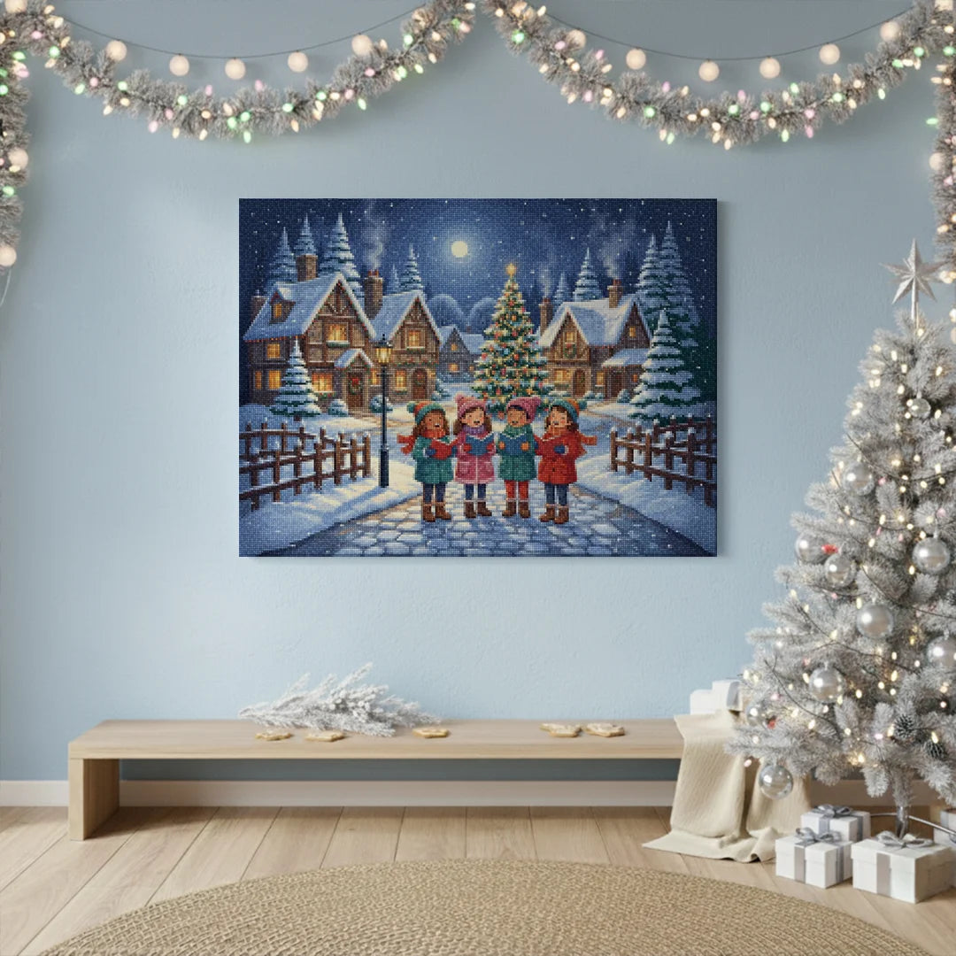 Diamond Painting - Kerstzangers in de sneeuw