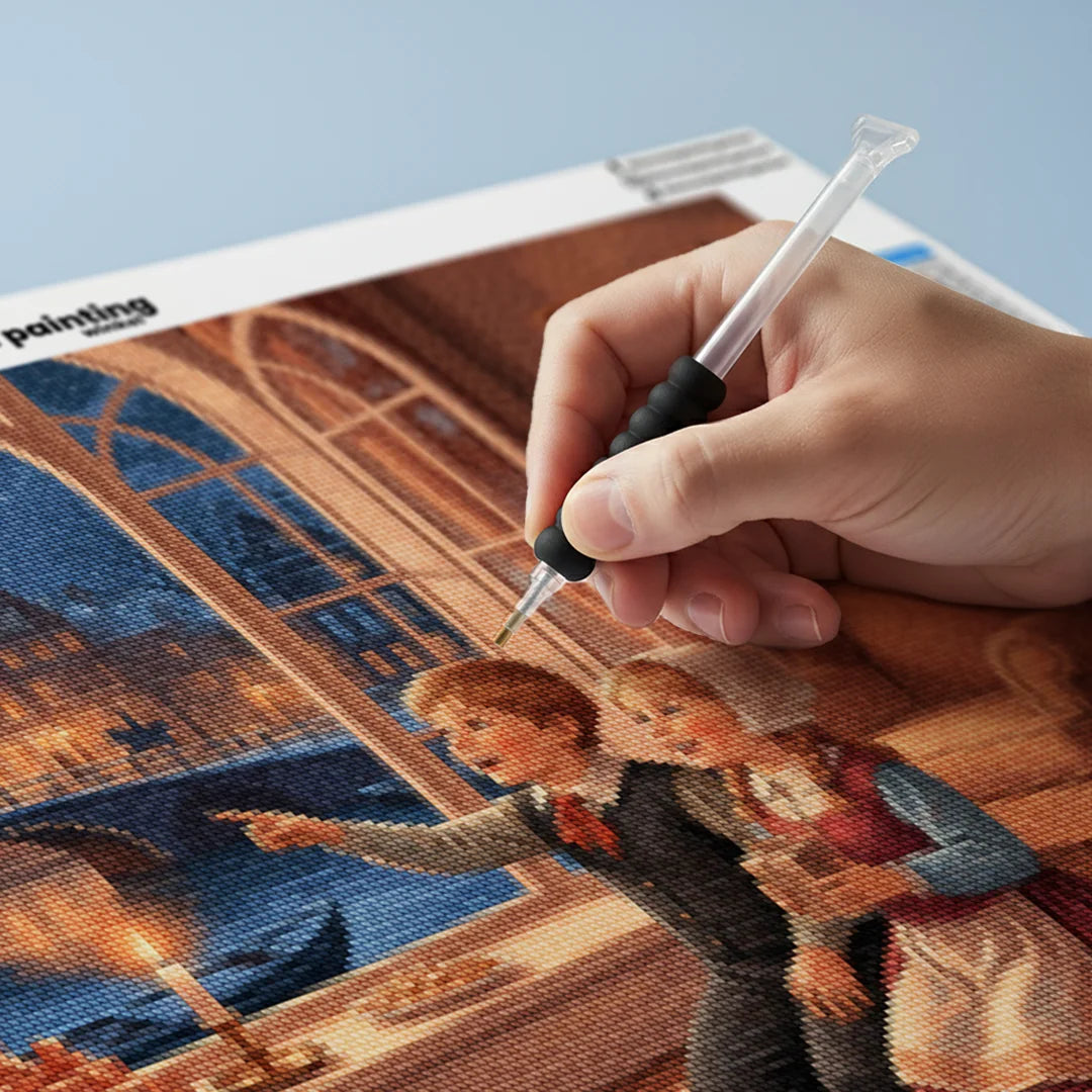 Diamond Painting - Kinderen bij het raam