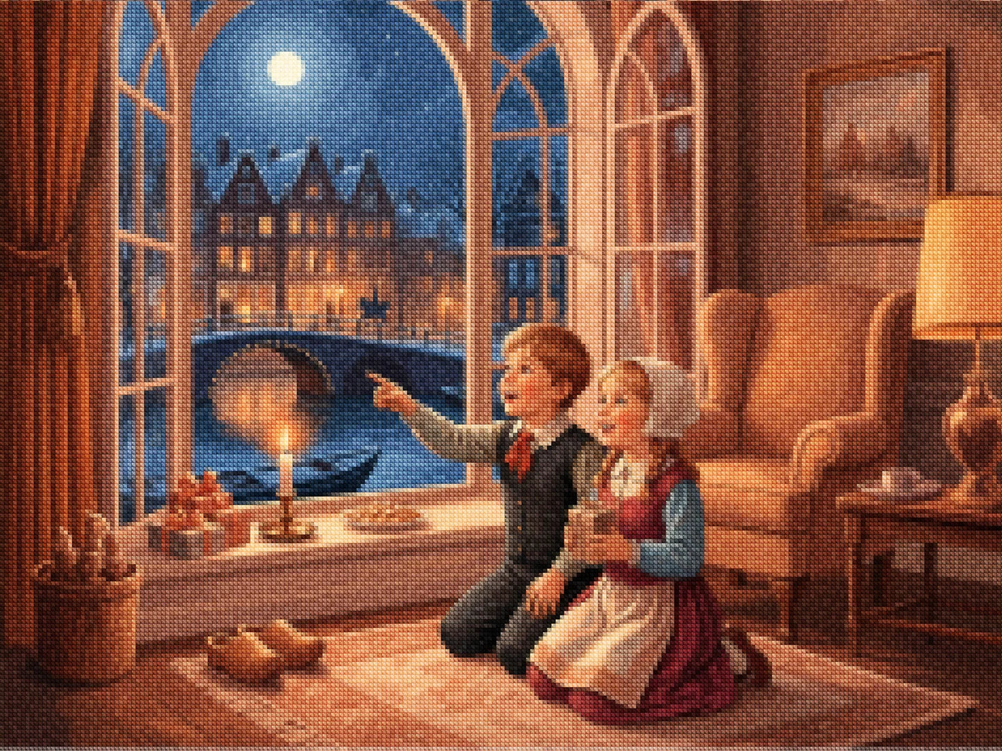 Diamond Painting - Kinderen bij het raam