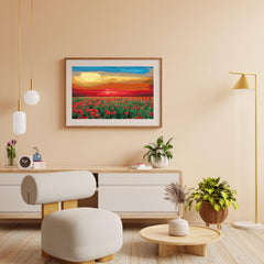 Diamond Painting - Klaprozenveld bij zonsondergang - SEOS Shop ®