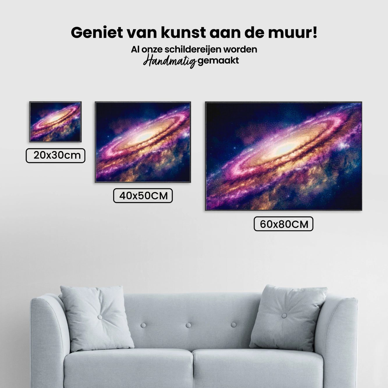 Diamond Painting - Kleurrijk sterrenstelsel met sterren en kometen