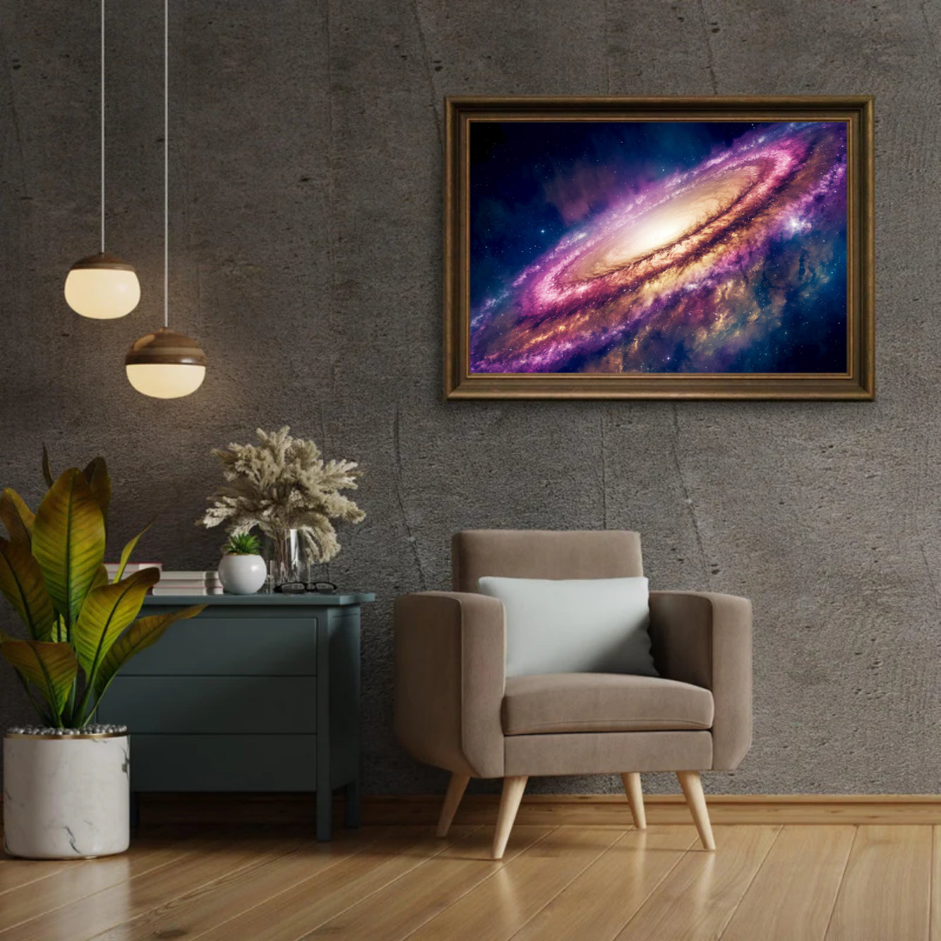 Diamond Painting - Kleurrijk sterrenstelsel met sterren en kometen