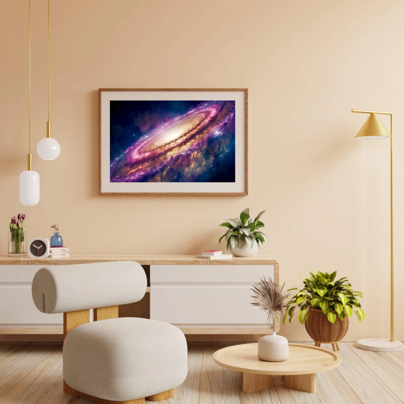 Diamond Painting - Kleurrijk sterrenstelsel met sterren en kometen
