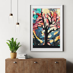 Diamond Painting - Kleurrijke achtergrond achter de boom - SEOS Shop ®