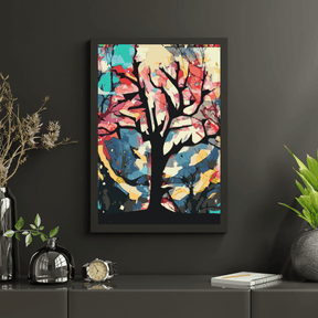 Diamond Painting - Kleurrijke achtergrond achter de boom - SEOS Shop ®