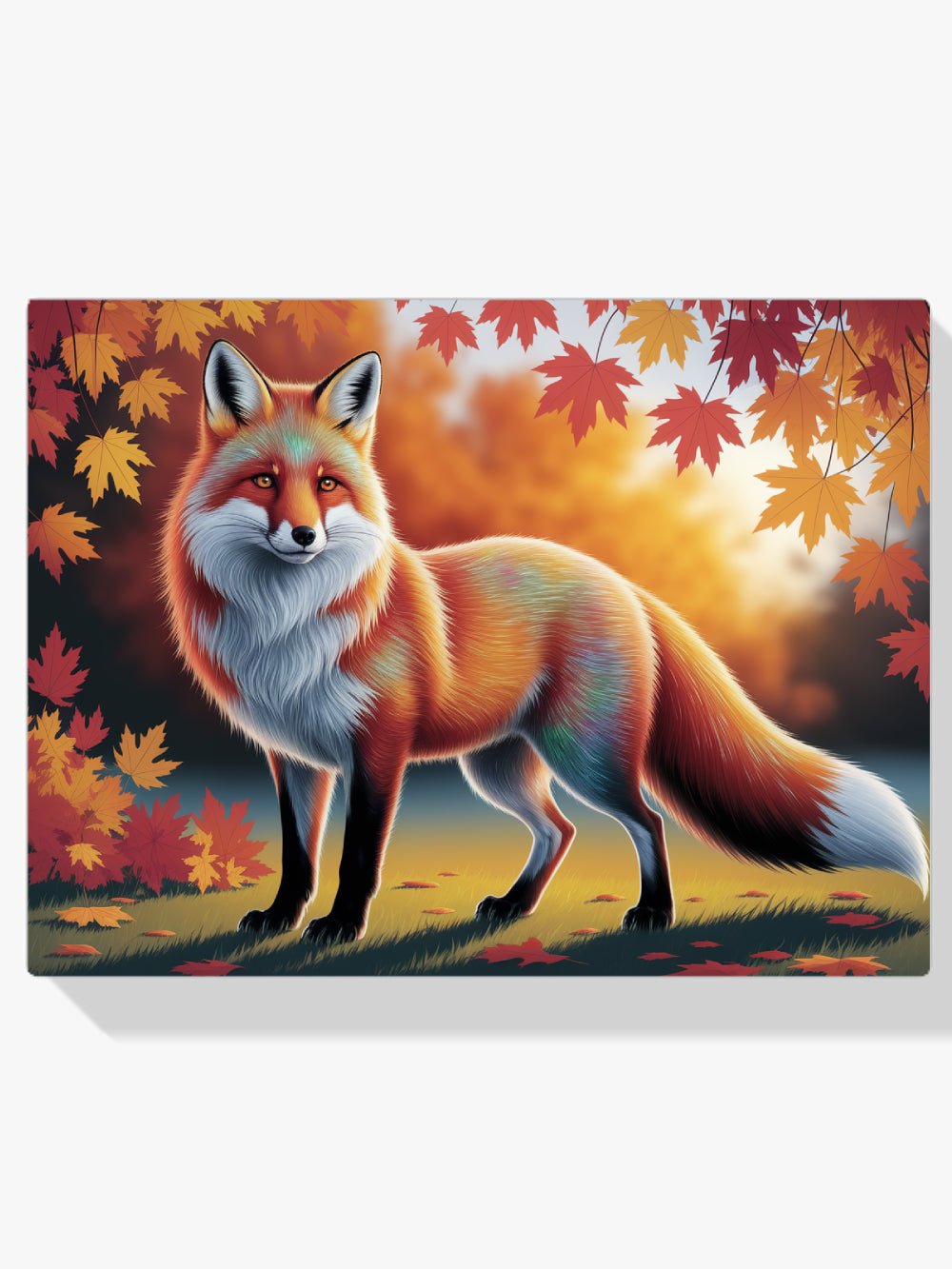 Diamond Painting - Kleurrijke vos met vloeiende vacht