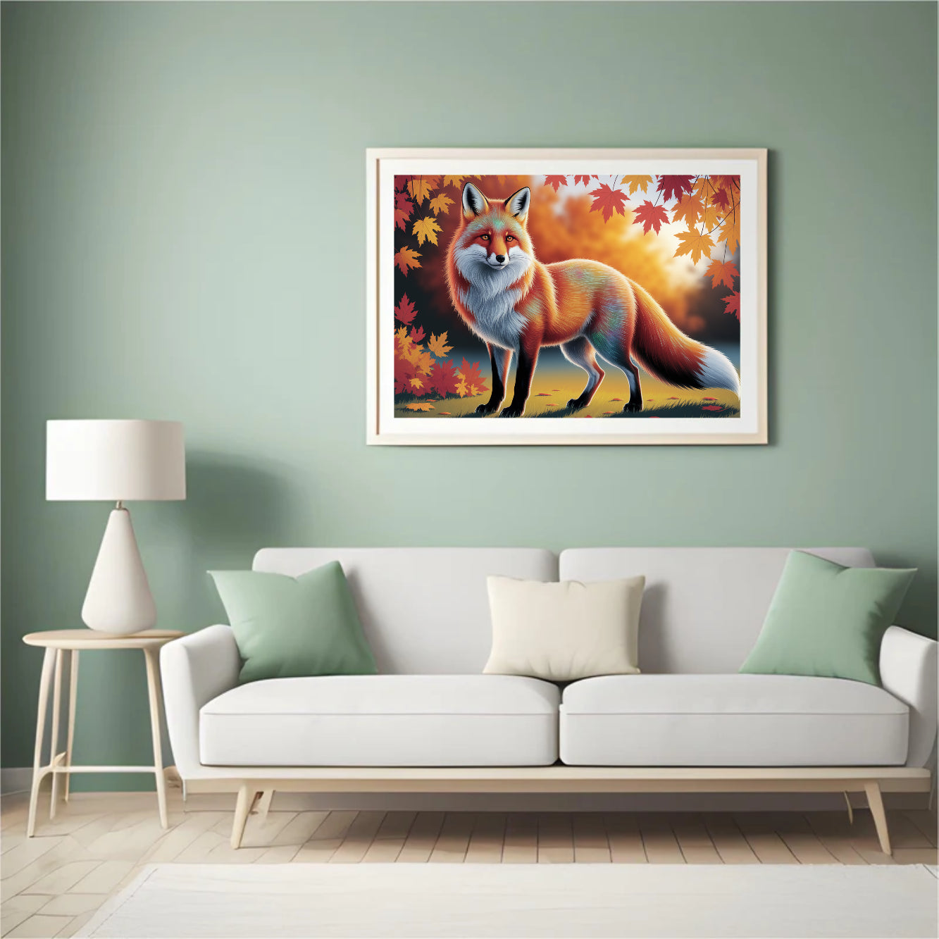 Diamond Painting - Kleurrijke vos met vloeiende vacht