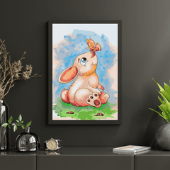 Diamond Painting - Konijn met een vlinder op zijn neus - SEOS®
