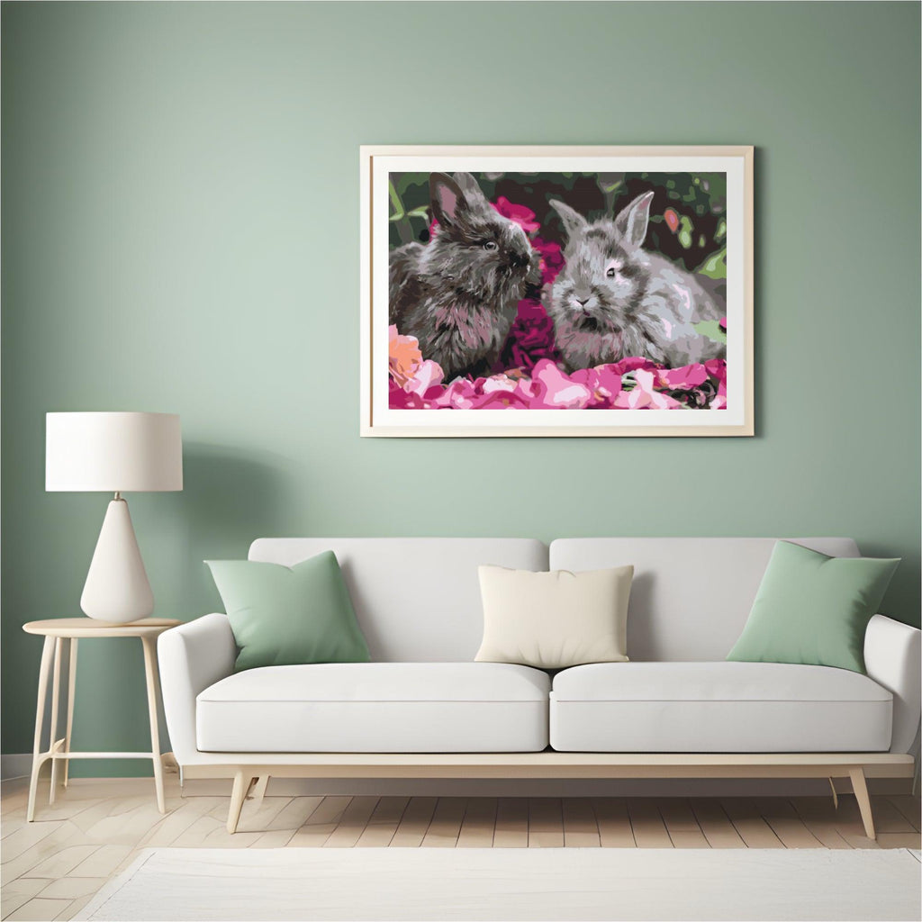 Diamond Painting - Konijnen tussen de bloemen - SEOS®