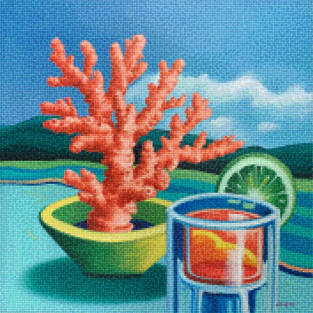 Mini Diamond Painting - Koraal slokje
