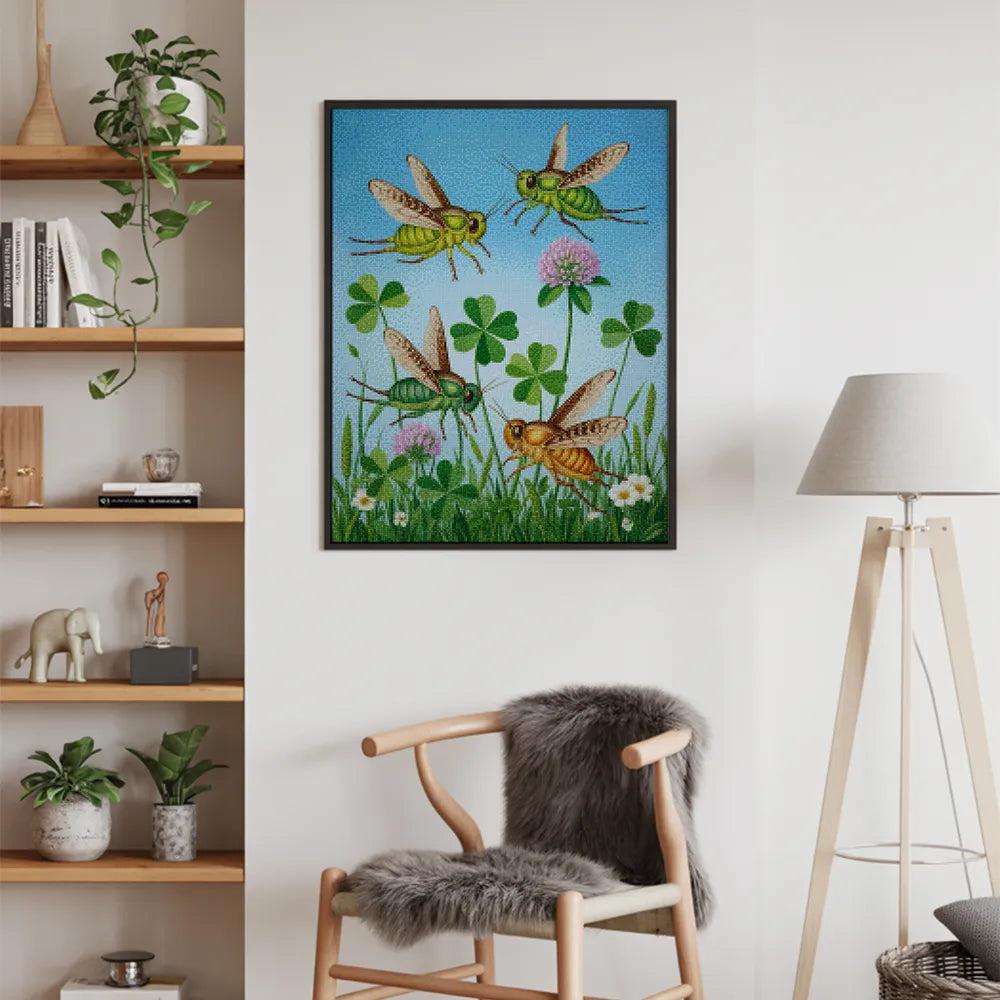Diamond Painting - Krekels en klaver