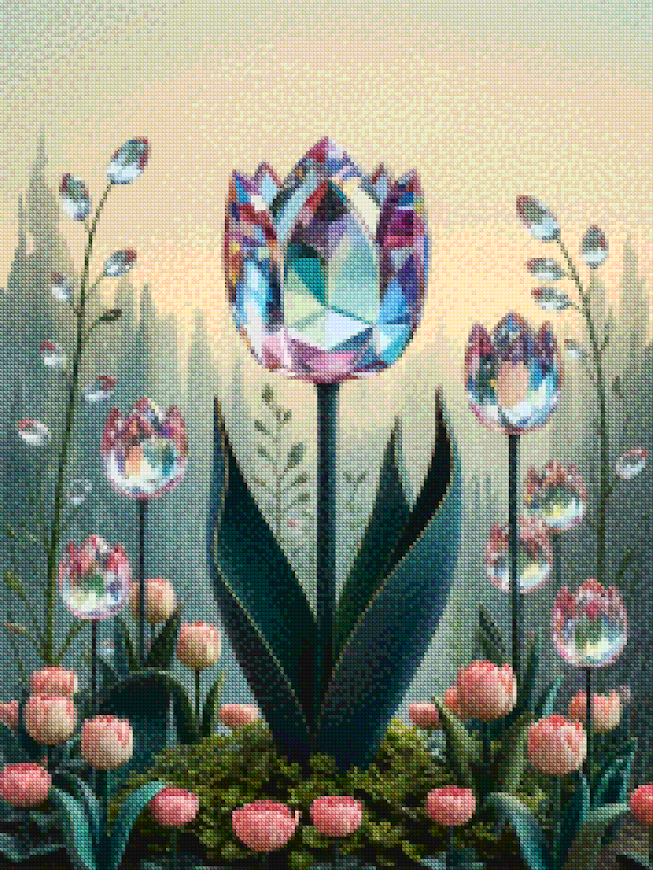 Diamond Painting - Kristallen tulp bloei V1
