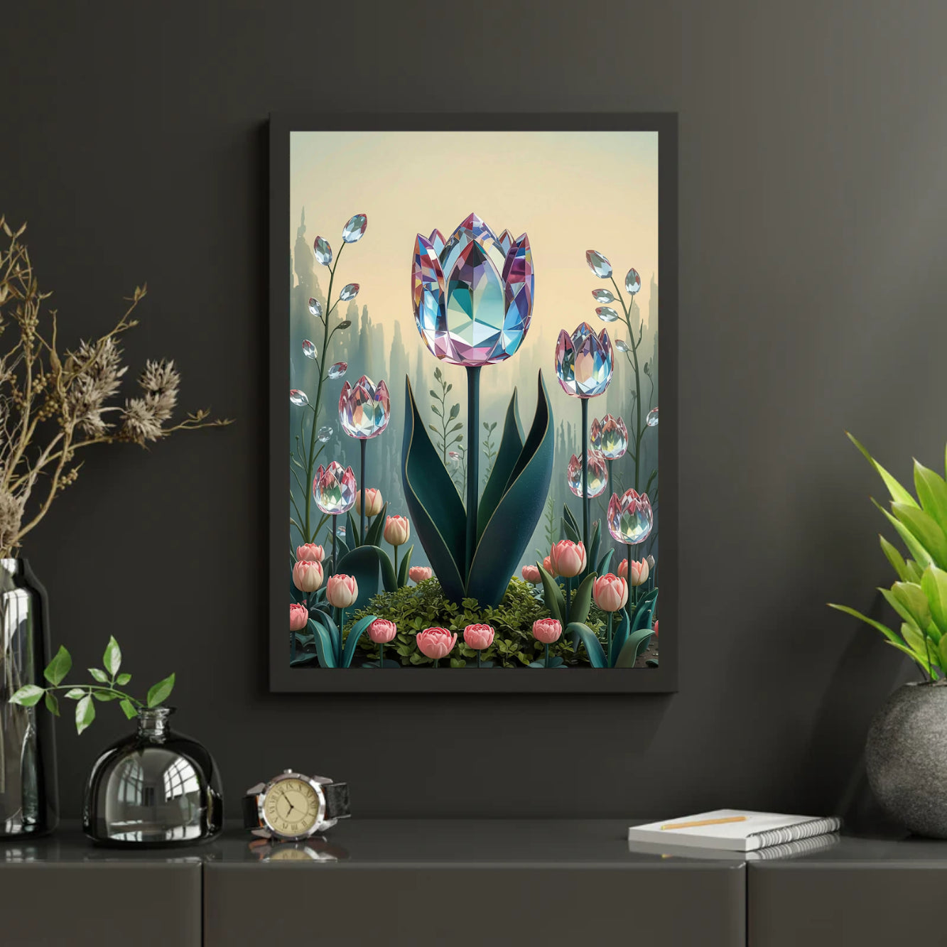 Diamond Painting - Kristallen tulp bloei V1