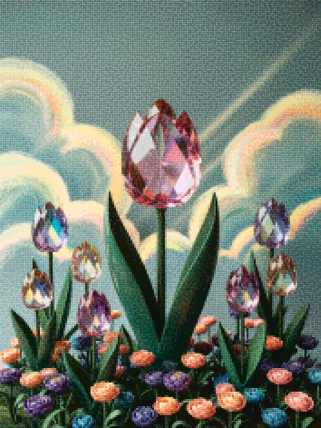 Diamond Painting - Kristallen tulp bloei V2