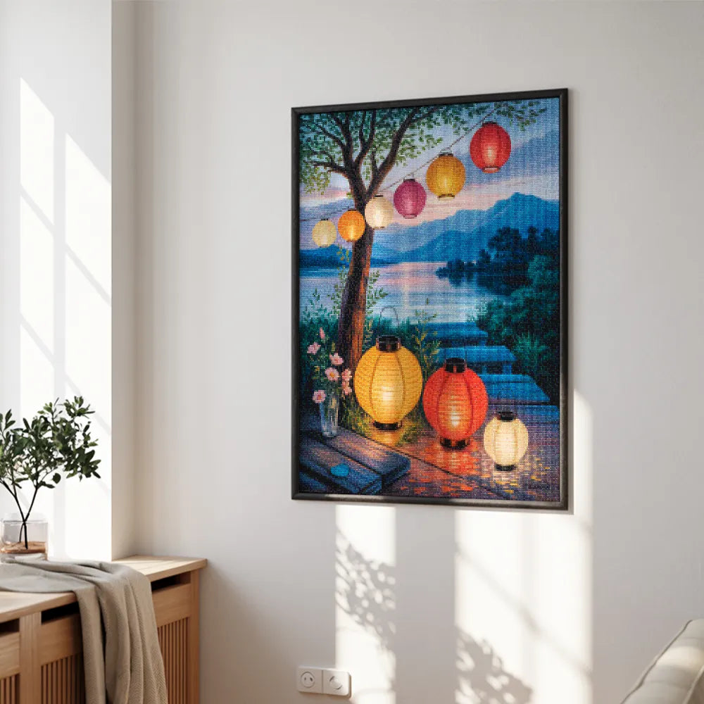 Diamond Painting - Lantaarns bij zonsondergang