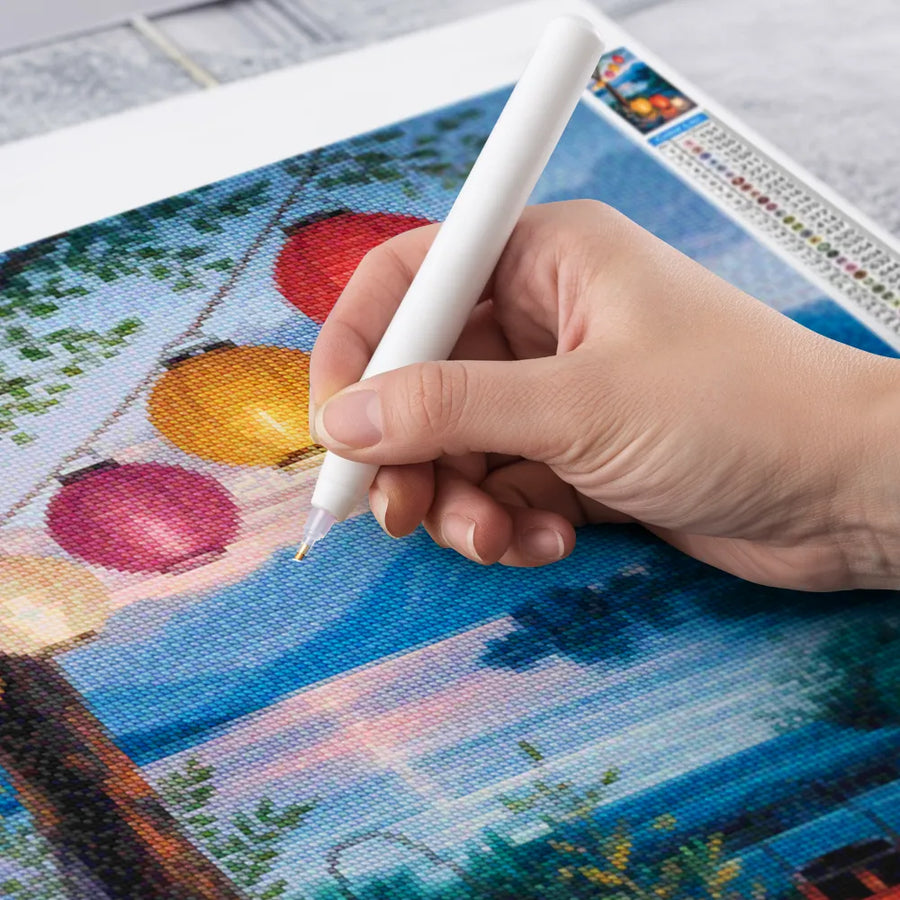 Diamond Painting - Lantaarns bij zonsondergang