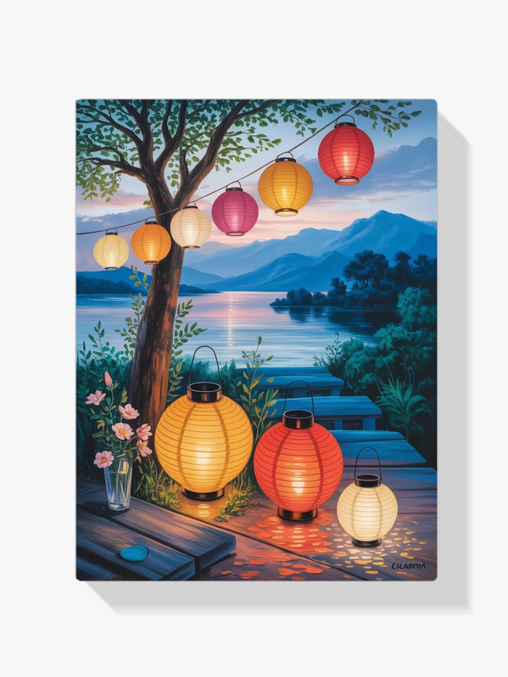 Diamond Painting - Lantaarns bij zonsondergang