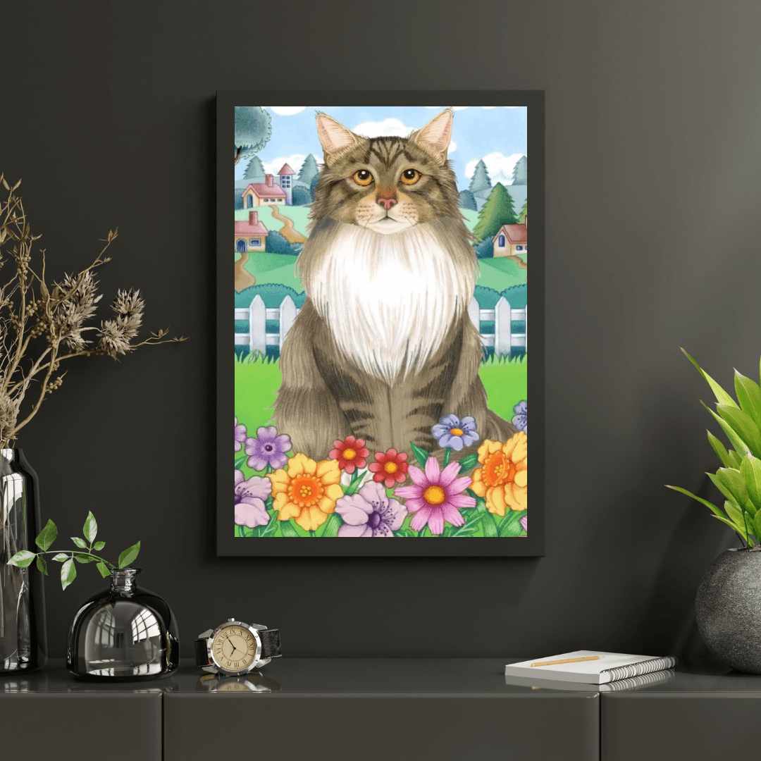 Diamond Painting - Lente Maine Coon