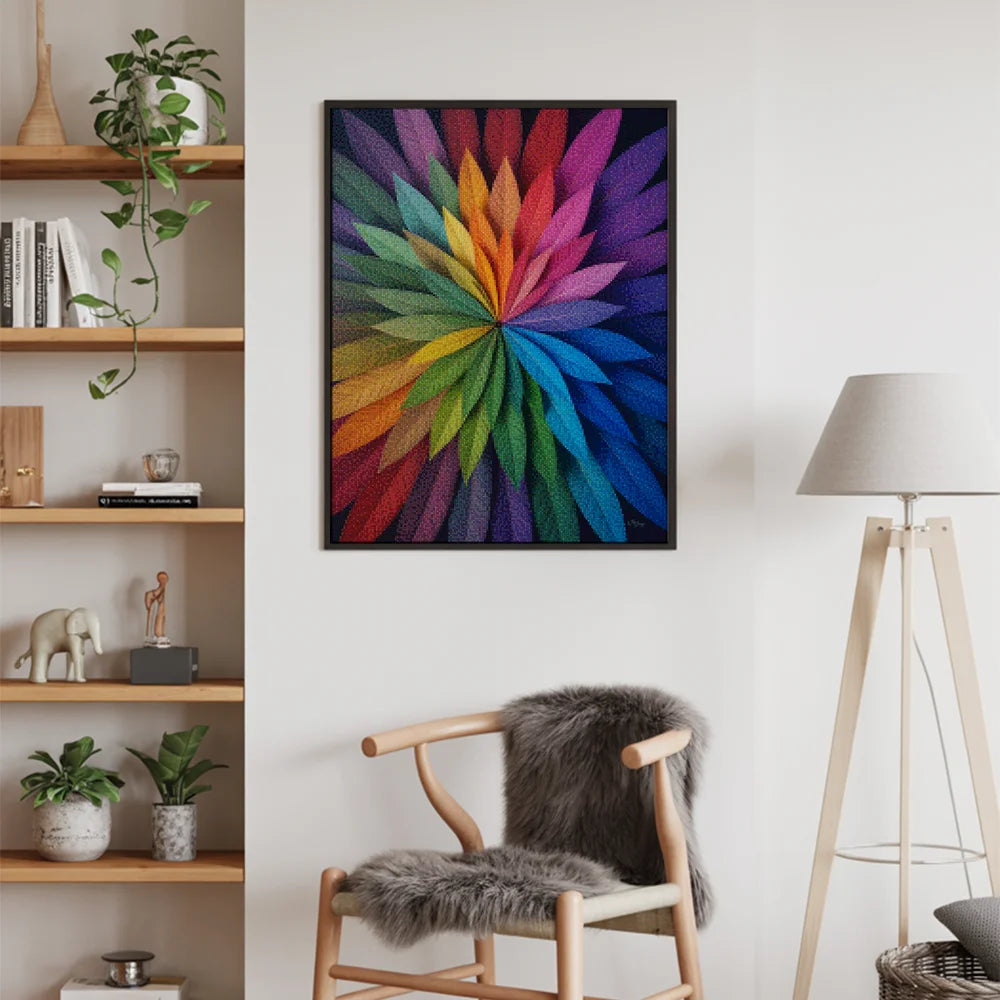 Diamond Painting - Levendige bladerenuitbarsting - Mandala's