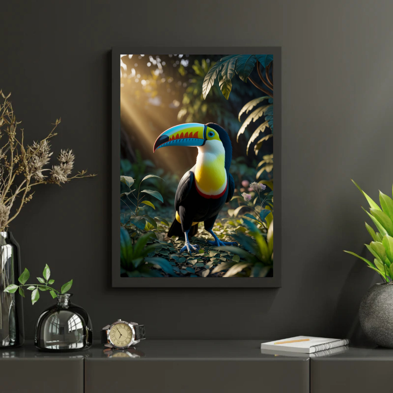 Diamond Painting - Levendige toekan in een regenwoud