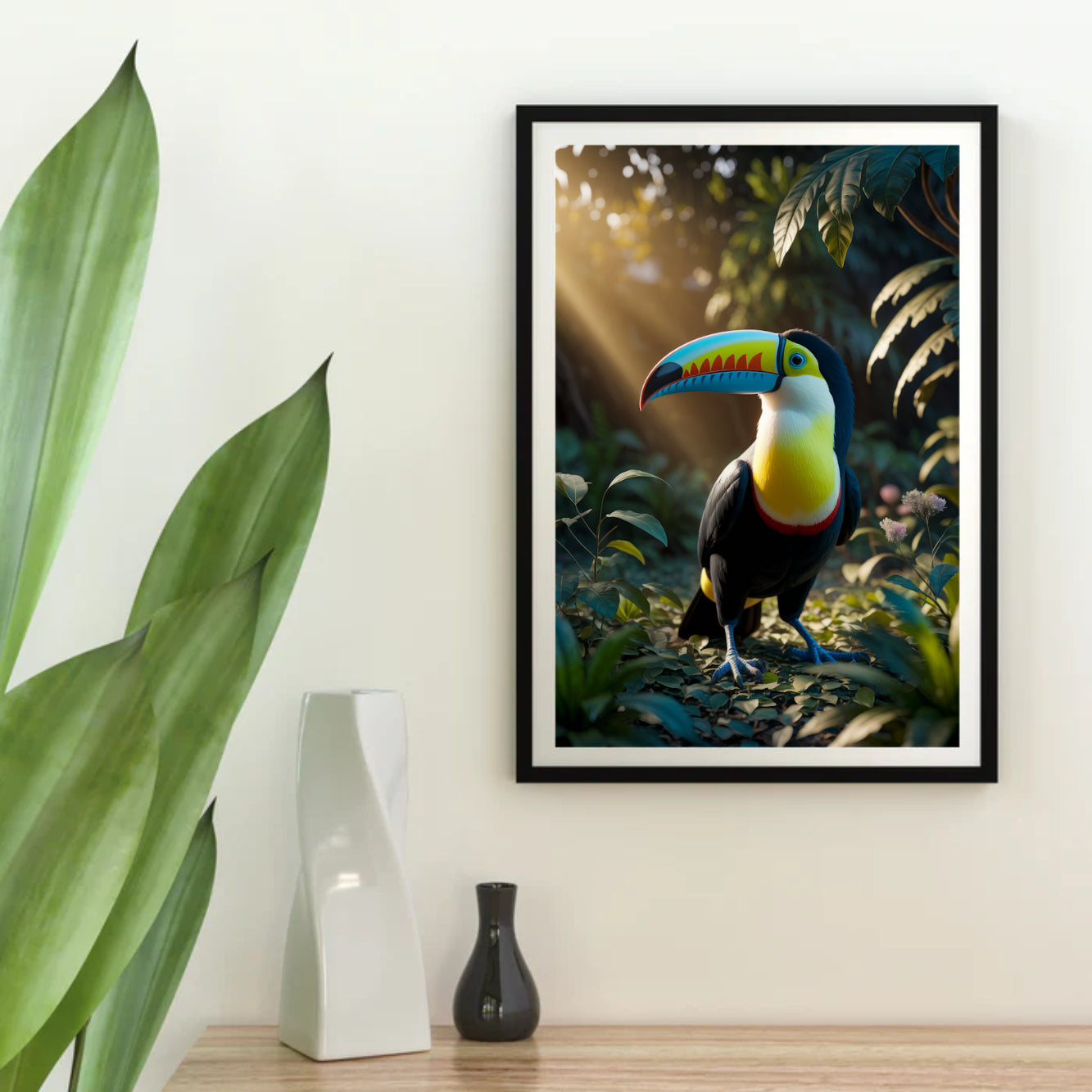 Diamond Painting - Levendige toekan in een regenwoud