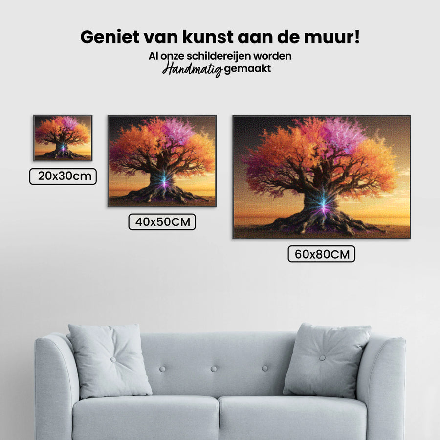 Diamond Painting - Levensboom met kleurrijke bladeren