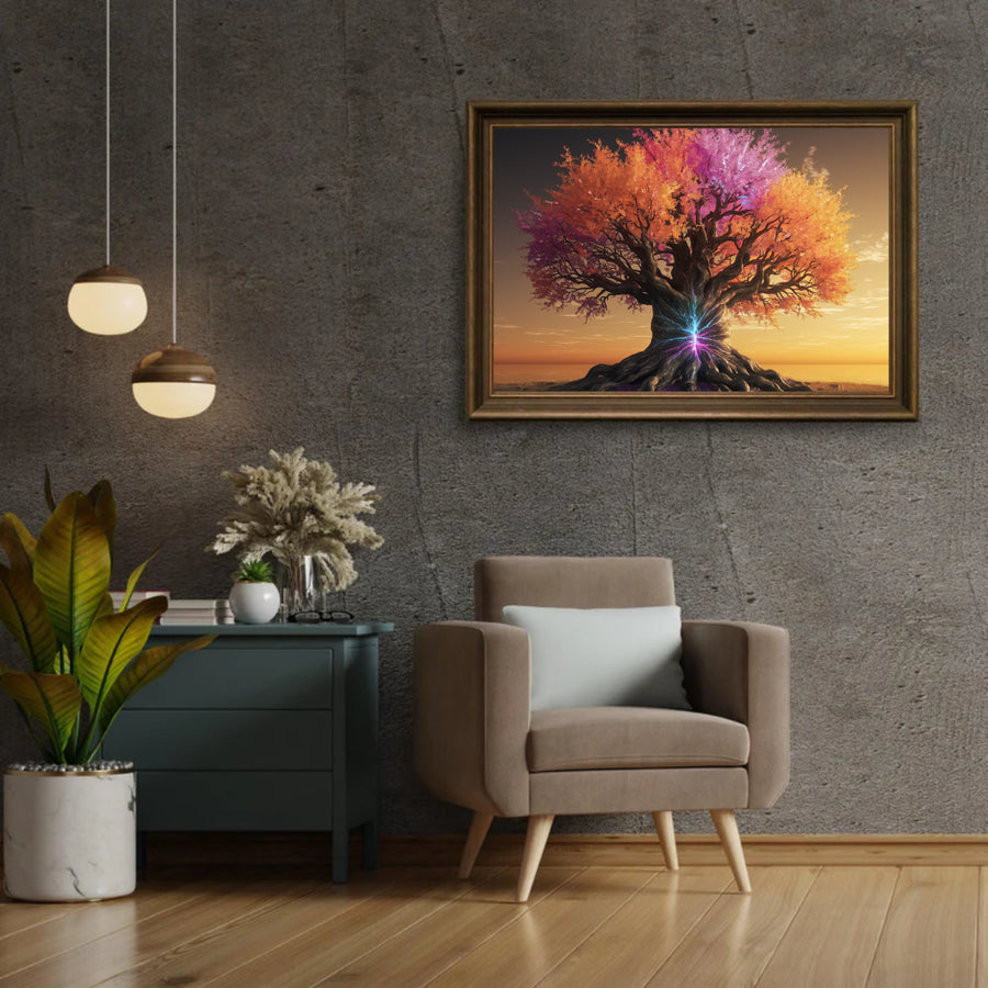 Diamond Painting - Levensboom met kleurrijke bladeren