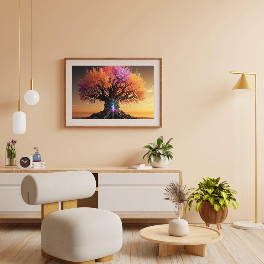 Diamond Painting - Levensboom met kleurrijke bladeren