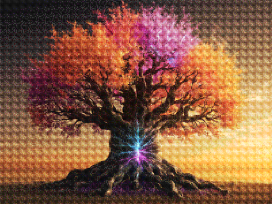Diamond Painting - Levensboom met kleurrijke bladeren