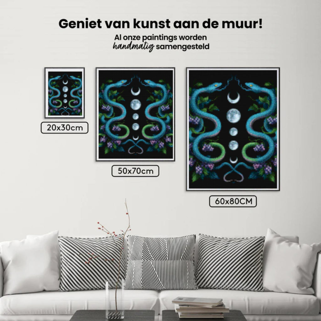 Diamond Painting -  Maanstanden van tweelingslangen