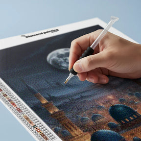 Diamond Painting - Maanverlichte Moskee Stad