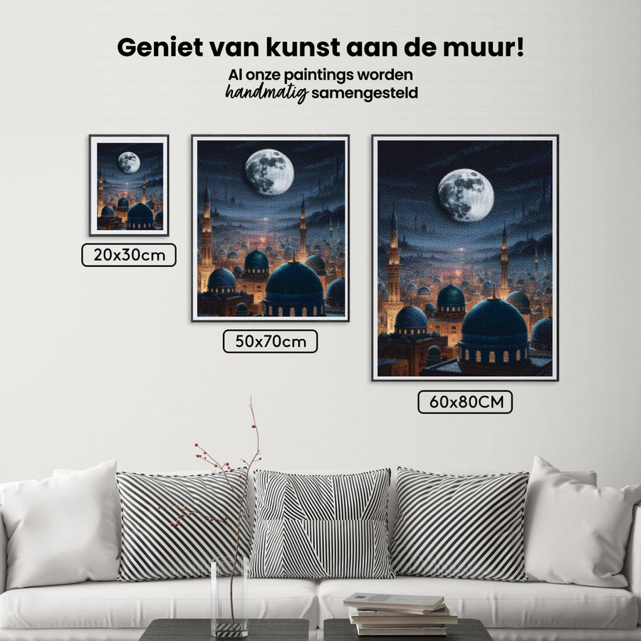 Diamond Painting - Maanverlichte Moskee Stad