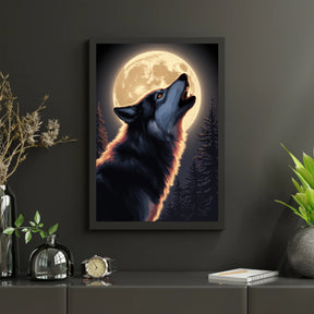 Diamond Painting - Majestueuze wolf huilend naar de maan