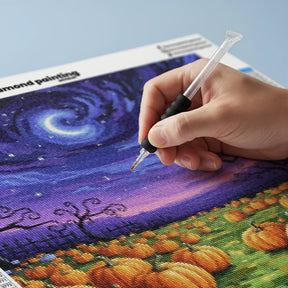 Diamond Painting - Middernacht pompoenenveld