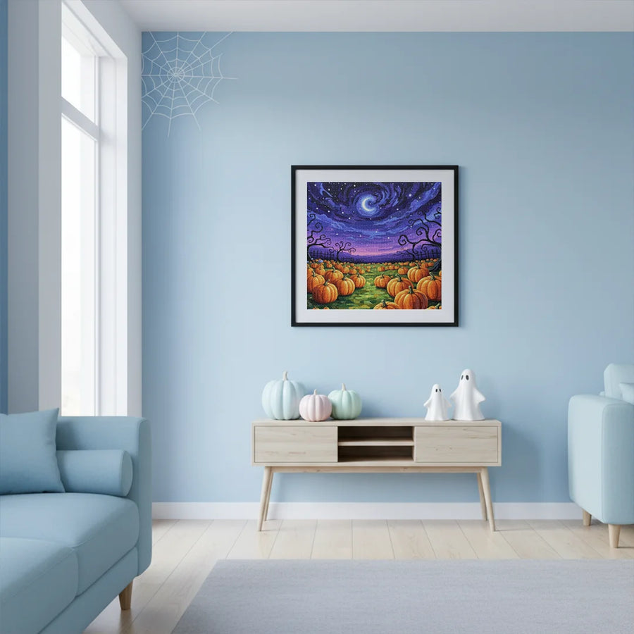Diamond Painting - Middernacht pompoenenveld