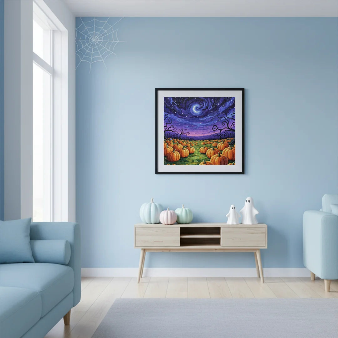 Diamond Painting - Middernacht pompoenenveld