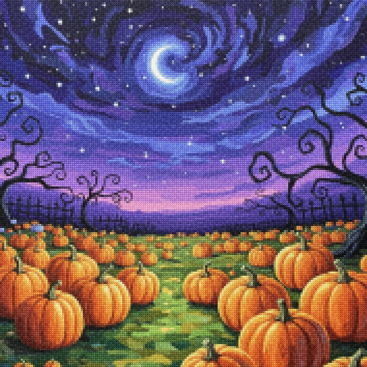 Diamond Painting - Middernacht pompoenenveld