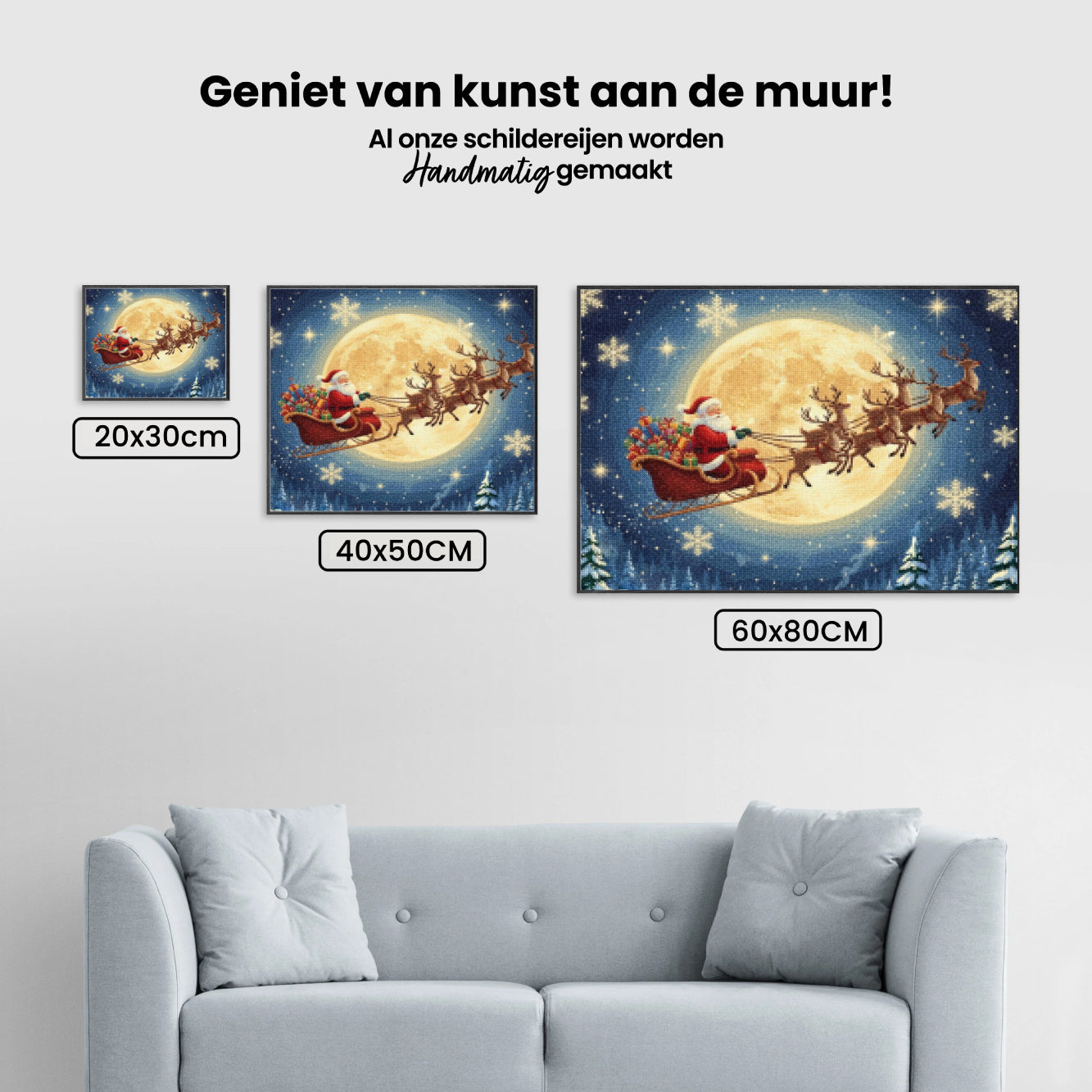 Diamond Painting - Middernachtelijke Reis van de Kerstman
