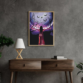 Diamond Painting - Mysterieuze vrouw onder de volle maan - SEOS Shop ®