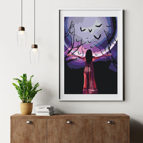 Diamond Painting - Mysterieuze vrouw onder de volle maan - SEOS Shop ®