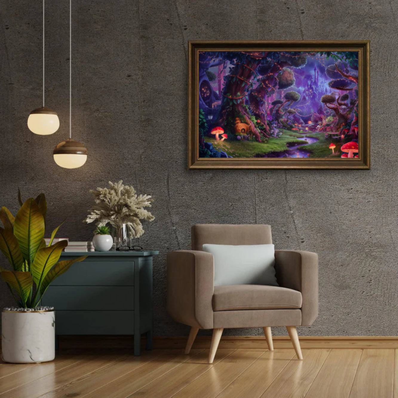 Diamond Painting -  Mystieke paddenstoelopen plek