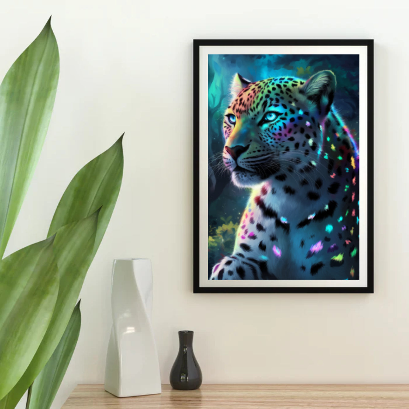 Diamond Painting -  Neon jungleluipaard