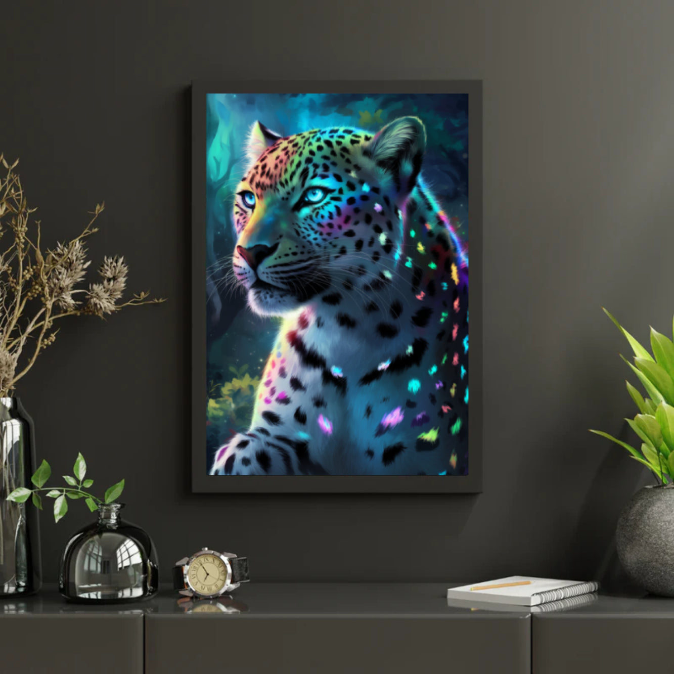 Diamond Painting -  Neon jungleluipaard