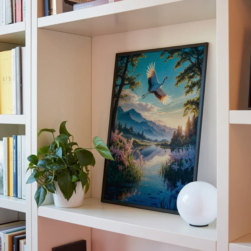 Diamond Painting - Onder de vlucht van de kraanvogel